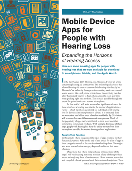 Mobile Device Apps for People with Hearing Loss