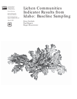 Lichen Communities Indicator Results from Idaho: Baseline Sampling