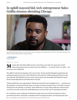 In Uphill Mayoral Bid, Tech Entrepreneur Sales-Grifﬁn Stresses Shrinking Chicago - Chicago Tribune