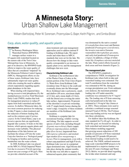 A Minnesota Story: Urban Shallow Lake Management