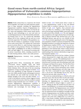 Good News from North-Central Africa: Largest Population of Vulnerable Common Hippopotamus Hippopotamus Amphibius Is Stable