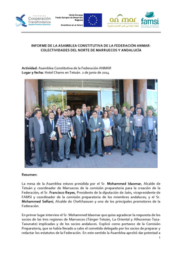 Informe De La Asamblea Constitutiva De La Federacin Anmar - Colectividades Del Norte De Marruecos Y Andaluca