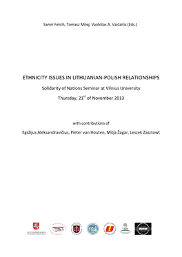 Ethnicity Issues in Lithuanian-Polish Relationships