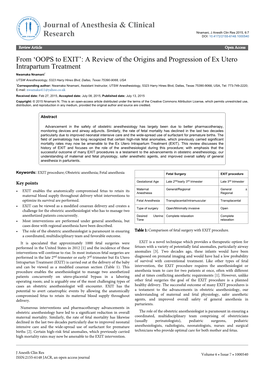 From 'OOPS to EXIT': a Review of the Origins and Progression of Ex Utero