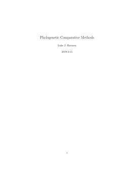 Phylogenetic Comparative Methods