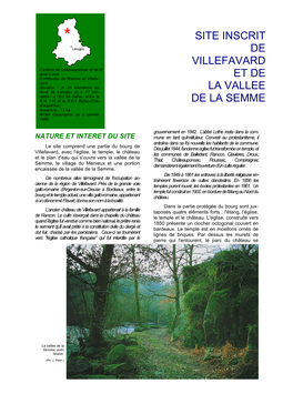 Site Inscrit De Villefavard Et De La Vallee De La Semme