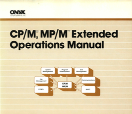 CP/M: Mpjmm Extended Operations Manual