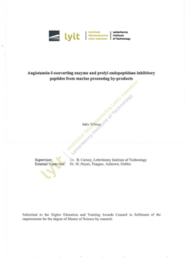 Angiotensin-I-Converting Enzyme and Prolyl Endopeptidase Inhibitory Peptides from Marine Processing By-Products