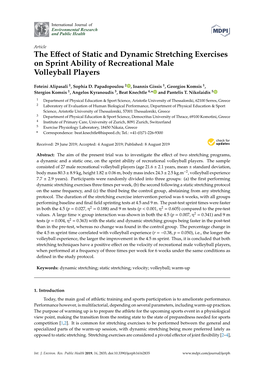 The Effect of Static and Dynamic Stretching Exercises on Sprint