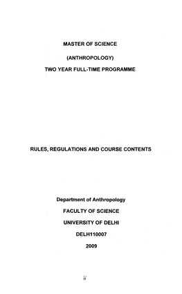 Master of Science (Anthropology)