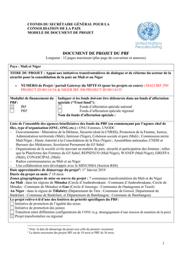 DOCUMENT DE PROJET DU PBF Longueur : 12 Pages Maximum (Plus Page De Couverture Et Annexes)