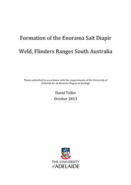 Formation of the Enorama Salt Diapir Weld, Flinders Ranges South