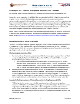 Balancing the Risk – Strategies for Respiratory Protection During a Pandemic