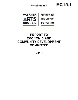 Toronto Arts Council Report 2019 Annual Allocations Report