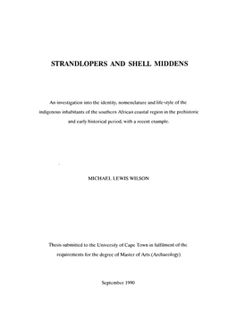 Strandlopers and Shell Middens