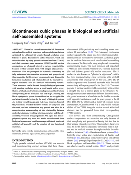 Bicontinuous Cubic Phases in Biological and Artificial Self-Assembled Systems
