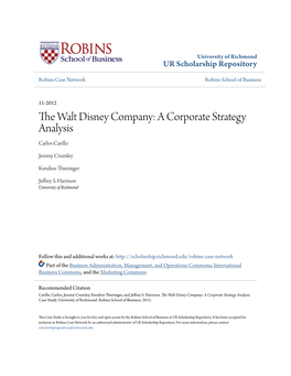 The Walt Disney Company: a Corporate Strategy Analysis