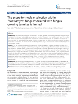 The Scope for Nuclear Selection Within Termitomyces Fungi Associated With