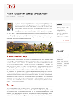 Market Pulse: Palm Springs & Desert Cities