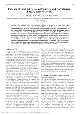 Evidence of Rapid Subglacial Water Piracy Under Whillans Ice Stream, West Antarctica