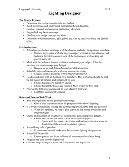 Lighting Designer Contract