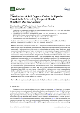 Distribution of Soil Organic Carbon in Riparian Forest Soils Affected by Frequent Floods (Southern Québec, Canada)