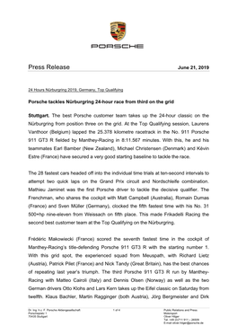 Press Release June 21, 2019