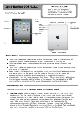 Ipad Basics: IOS 9.2.1