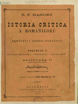 Istoria Critica a Romanilortj