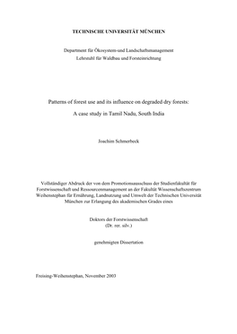 Patterns of Forest Use and Its Influence on Degraded Dry Forests: a Case