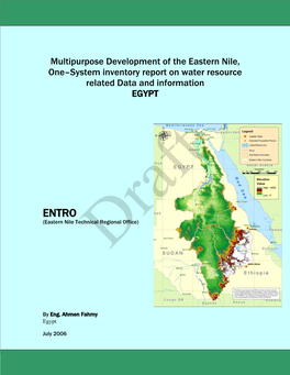 Multipurpose Development of the Eastern Nile, One–System Inventory Report on Water Resource Related Data and Information EGYPT