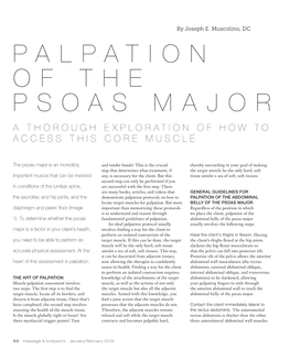 Palpation of the Psoas Major