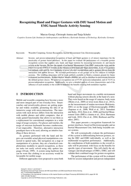 Recognizing Hand and Finger Gestures with IMU Based Motion and EMG Based Muscle Activity Sensing