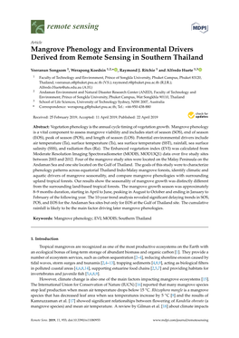 Mangrove Phenology and Environmental Drivers Derived from Remote Sensing in Southern Thailand