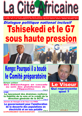 Kengo: Pourquoi Il a Boudé Le Comité Préparatoire (Lire En Page 2) Dialogue Politique Des Débauchages En Cascade Au Sein Des Plateformes De Le Viseur