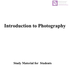 Introduction to Photography