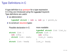 Type Definitions in C