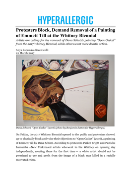 Protesters Block, Demand Removal of a Painting of Emmett Till at The