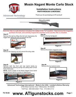 Mosin Nagant Monte Carlo Stock Installation Instructions PART# MOI0300 & MOI0300C