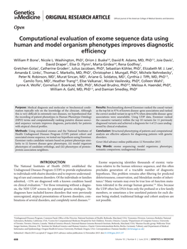 Computational Evaluation of Exome Sequence Data Using Human and Model Organism Phenotypes Improves Diagnostic Efficiency