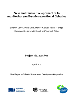 New and Innovative Approaches to Monitoring Small-Scale Recreational Fisheries