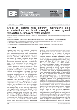 Effect of Etching with Different Hydrofluoric Acid Concentrations On