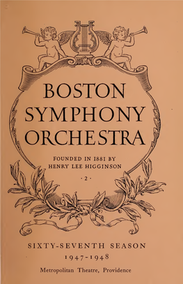 Boston Symphony Orchestra Concert Programs, Season 67, 1947-1948