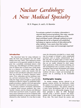 Nuclear Cardiology: a New Medical Specialty