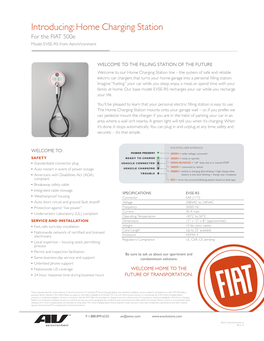 Home Charging Station for the FIAT 500E Model EVSE-RS from Aerovironment