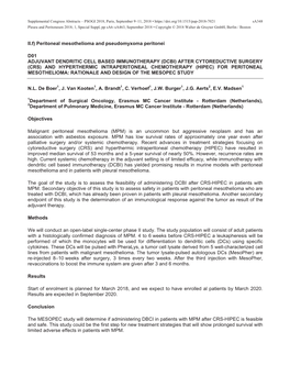 II.F) Peritoneal Mesothelioma and Pseudomyxoma Peritonei D01