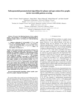 Subexponential Parameterized Algorithms for Planar and Apex-Minor-Free Graphs Via Low Treewidth Pattern Covering