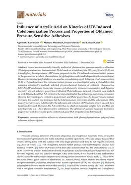 Influence of Acrylic Acid on Kinetics of UV-Induced Cotelomerization