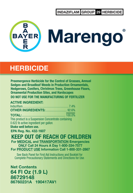 Marengo 432-1607 64 Oz 190417AV1 ML