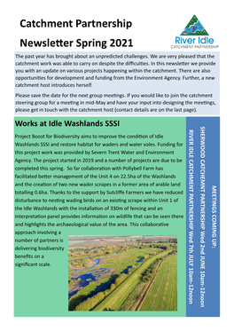 Idle Catchment Partnership Newsletter Spring 2021